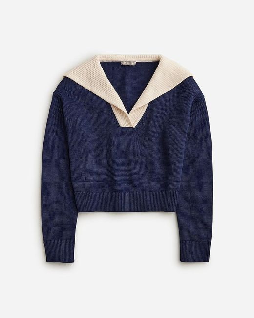 J.Crew Blue Sailor-Collar Pullover Sweater