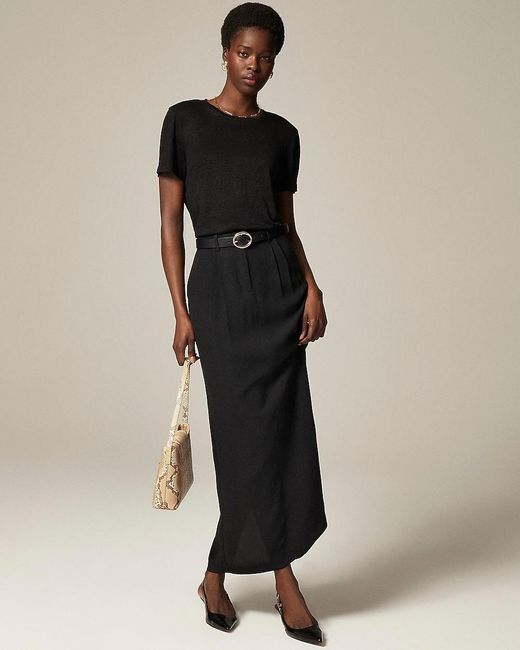 J.Crew Black New Relaxed Linen T-Shirt