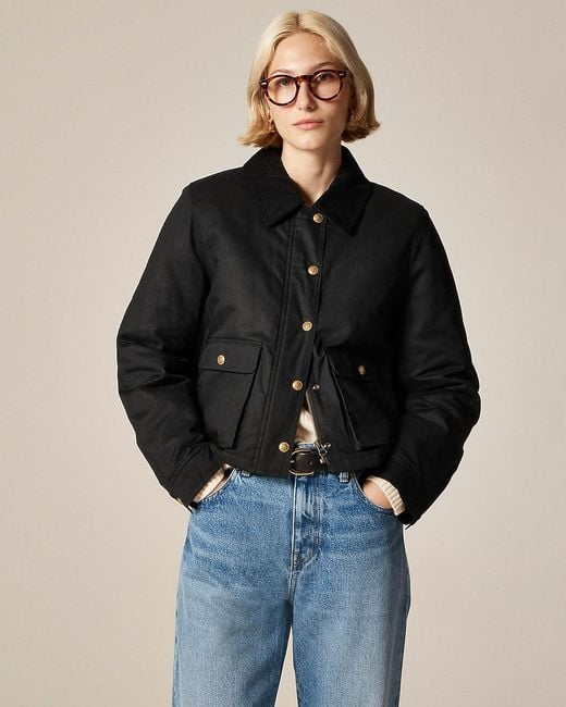 J.Crew Black Cropped Barn Jacket