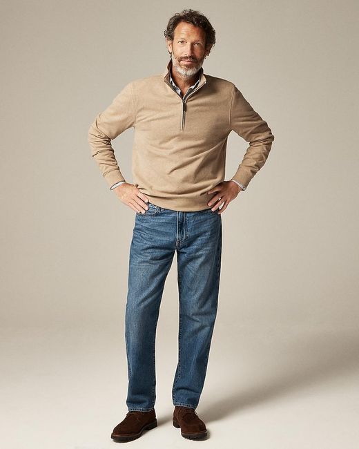J.Crew Blue Seaboard Soft-Knit Quarter-Zip Pullover for men