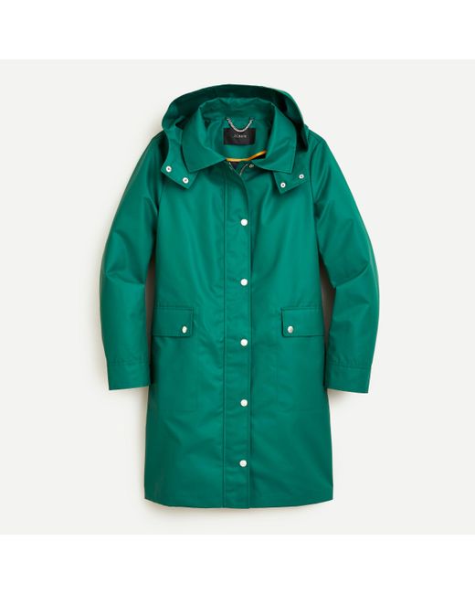 J.Crew Green Petite Classic Raincoat