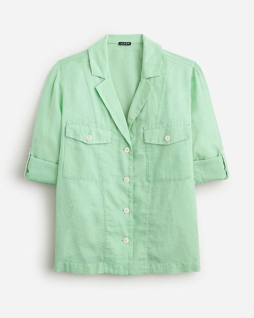 J.Crew Green Camp-Collar Shirt