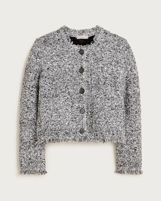J.Crew Gray Fringe Lady Jacket