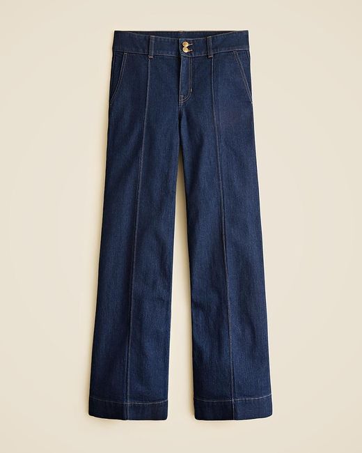 J.Crew Blue Denim Trouser Jean With Stacked Buttons