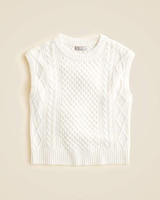J.Crew Natural Cable-Knit Shell