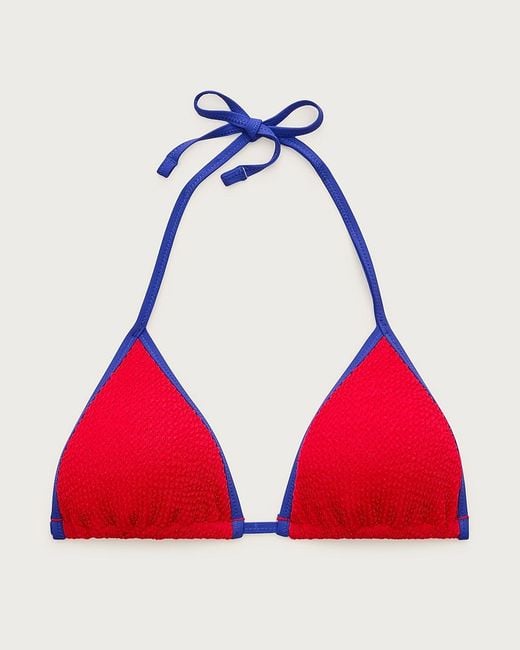 J.Crew Red Scrunchie Tipped String Bikini Top