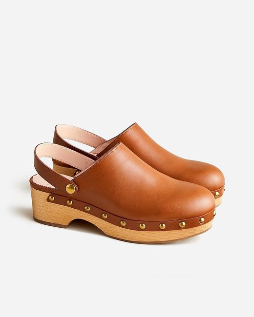 J.Crew Brown Convertible Leather Clogs