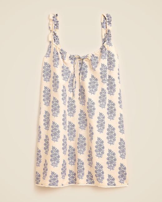 J.Crew Natural Linen-Cotton Blend Sleep Dress With Lace Trim