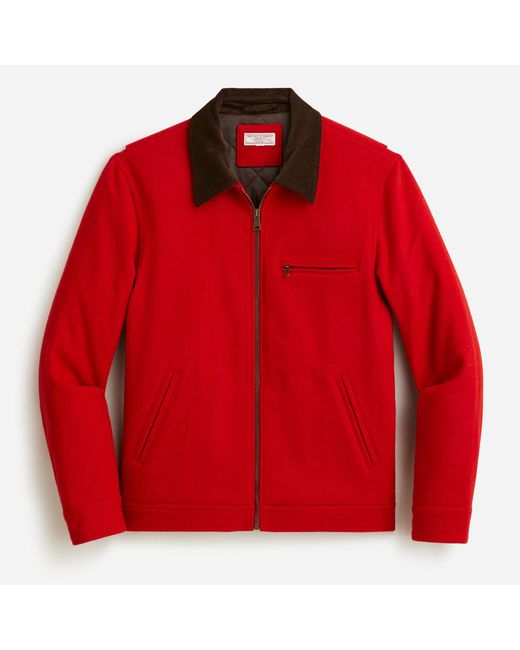 J.Crew Wallace & Barnes Wool Work Jacket With Primaloft® in Red for Men