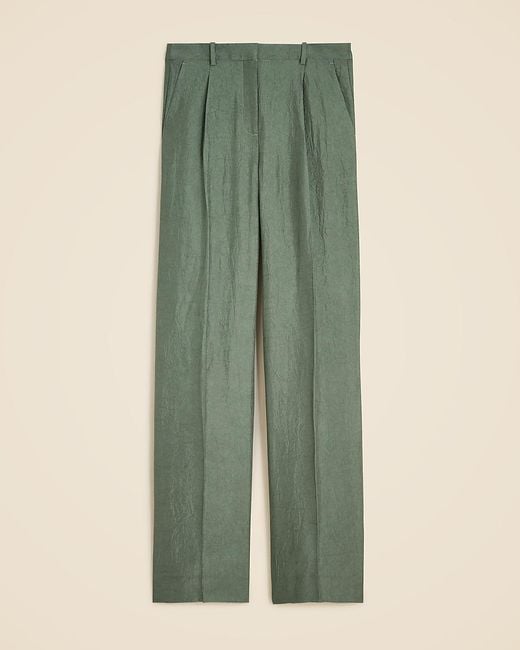 J.Crew Green Petite Essential Wide-Leg Pant