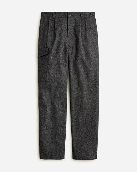 J.Crew Gray Wool-Blend Pleated Cargo Pant for men