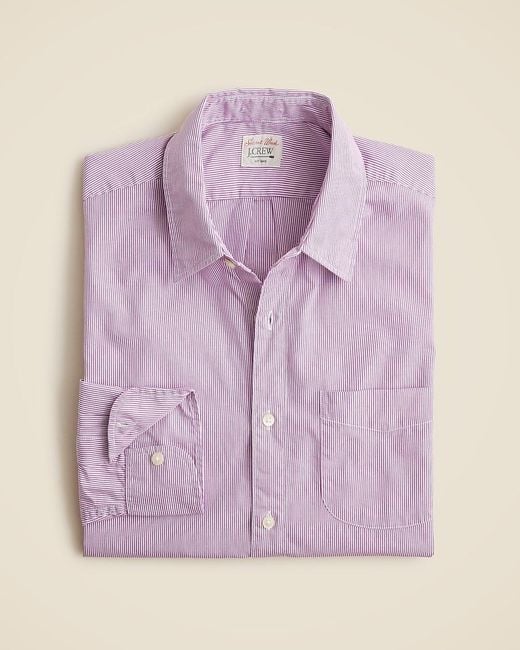 Men's Purple Tall Secret Wash Cotton Poplin Shirt With