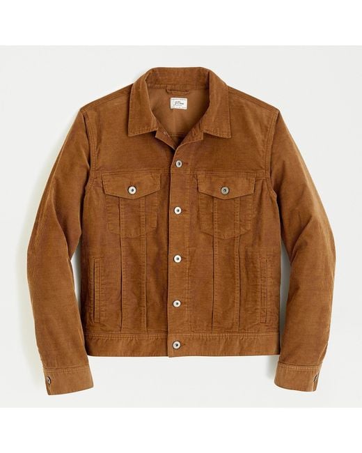 J.Crew Trucker Jacket In Stretch Corduroy in Brown for Men Lyst