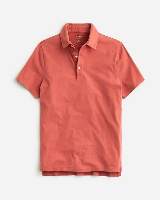 J.Crew Red Sueded Cotton Polo Shirt for men