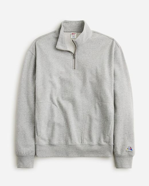 J.Crew Gray Relaxed-Fit Lightweight French Terry Quarter-Zip Sweatshirt for men