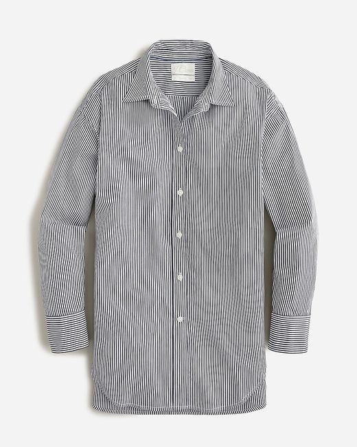 J.Crew Gray Relaxed-Fit Crisp Cotton Poplin Shirt