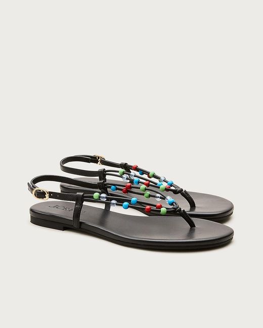 J.Crew White Audrey Beaded Slingback Sandals