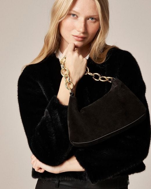 J.Crew Black Berkeley Small Chainlink Shoulder Bag