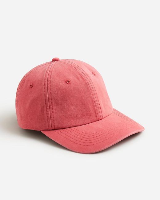 J.Crew Pink Washed Canvas Baseball Cap for men