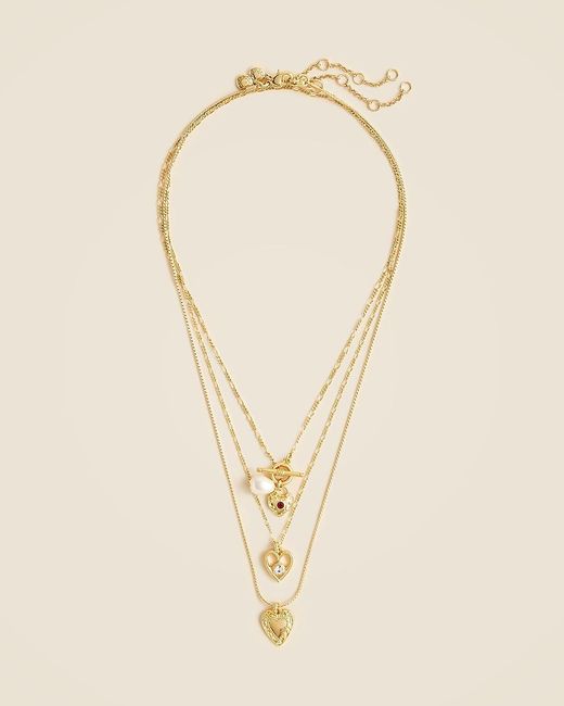 J.Crew Brown Layered Heart Necklace