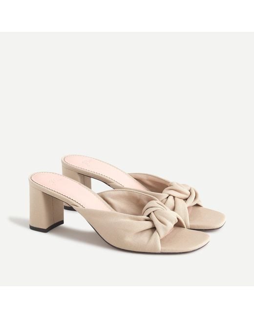 J.Crew Natural Knotted Block-heel Sandals In Canvas
