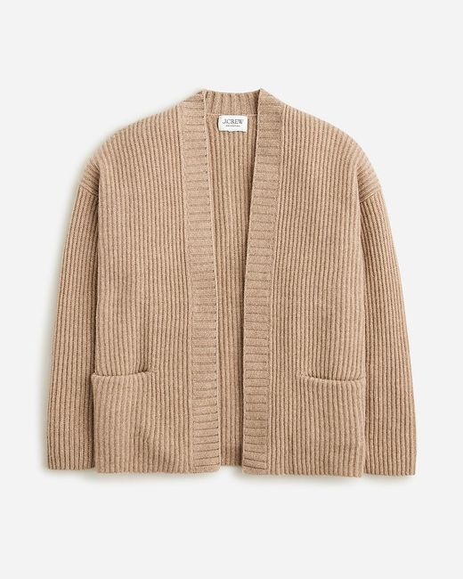 J.Crew Natural Collection Ribbed Cashmere Relaxed Cardigan Sweater