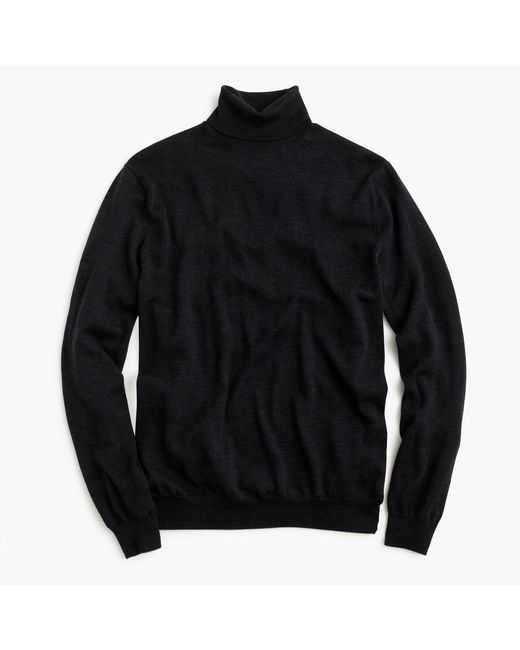 J.Crew Black Merino Wool Turtleneck Sweater for men
