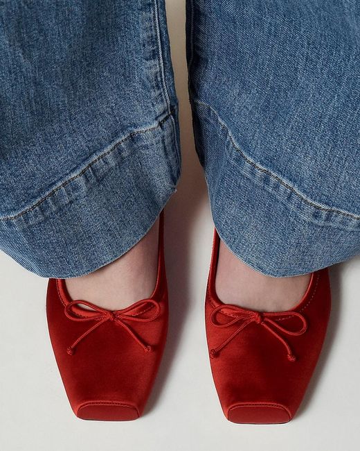 J.Crew Red Square-Toe Ballet Flats
