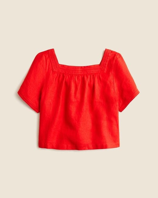 J.Crew Red Sailor Squareneck Top