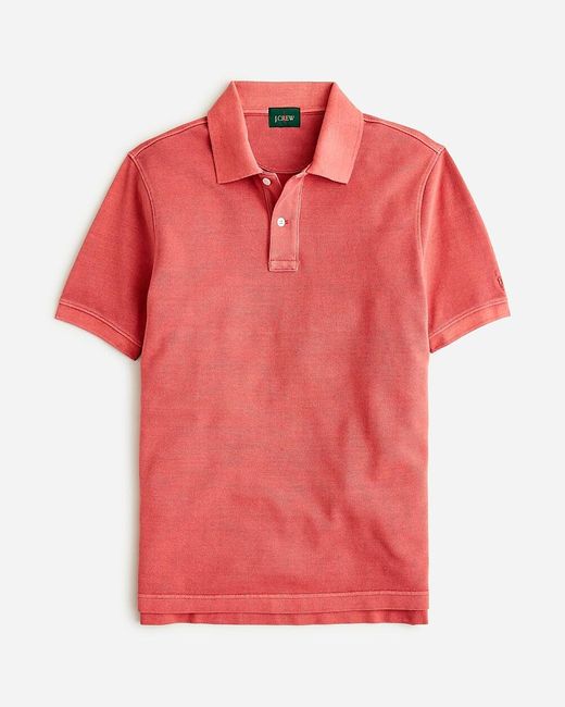 J.Crew Red Tall Washed Piqué Polo Shirt for men