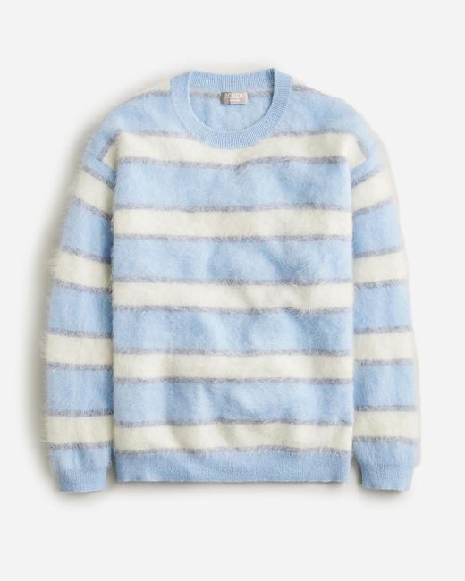 J.Crew Blue Brushed Cashmere Relaxed Crewneck Sweater