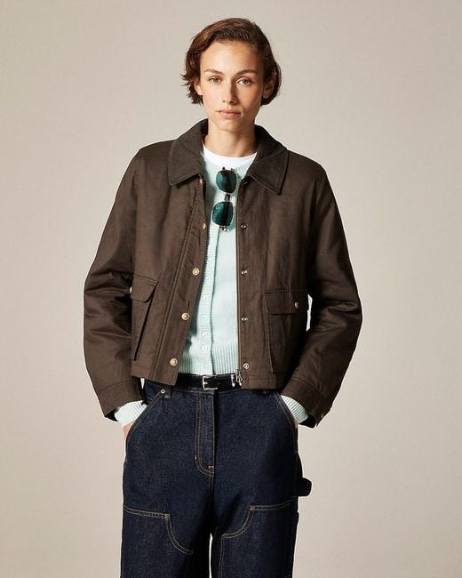 J.Crew Brown Cropped Barn Jacket