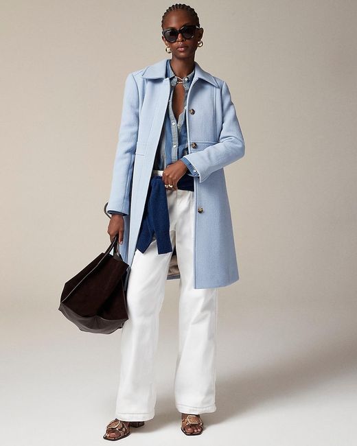 J.Crew New Lady Day Topcoat in Blue Lyst
