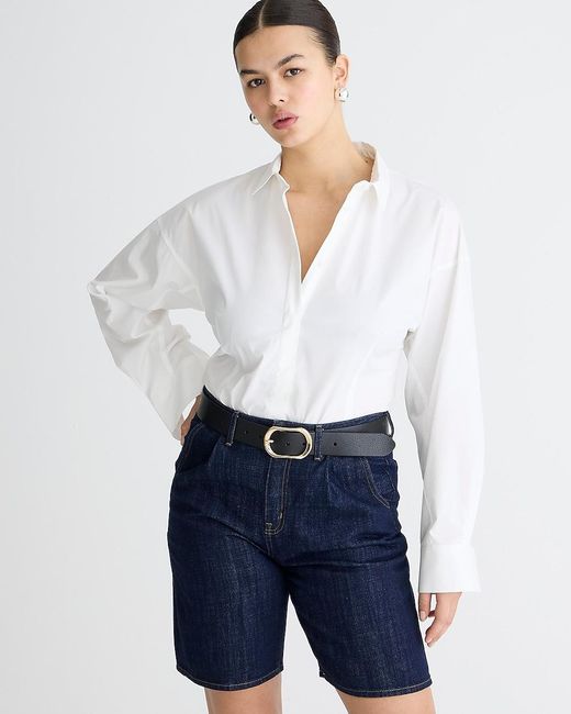 J.Crew White Fitted Button-Up Shirt