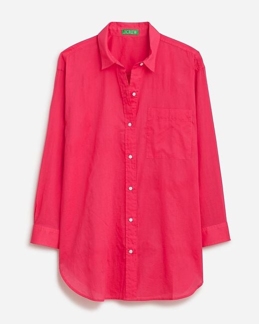 J.Crew Pink Button-Up Cotton Voile Shirt