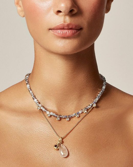 J.Crew Brown And Stone Necklaces Set