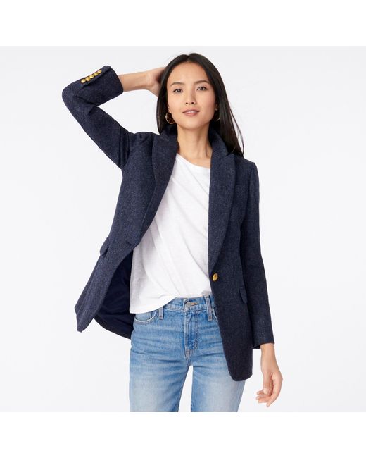 J.Crew Long Parke Blazer In Navy 