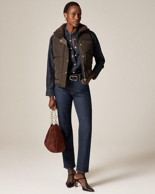 J.Crew Blue Puffer Vest With Primaloft