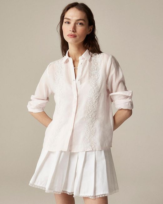 J.Crew Natural Collection Beaded Button-Up Shirt