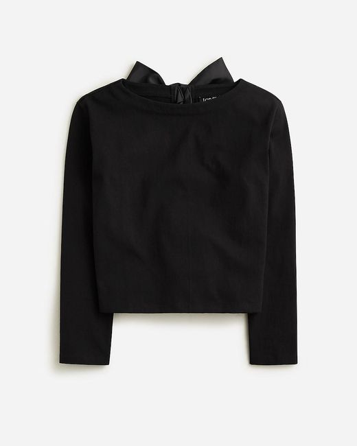 J.Crew Black Boatneck T-Shirt With Bows