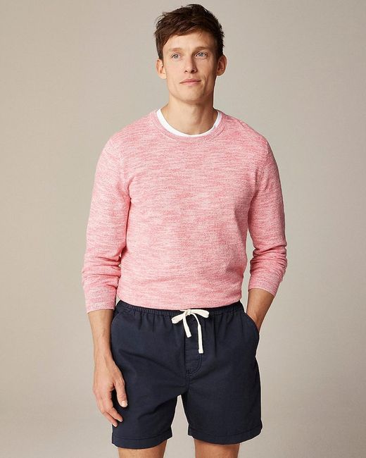 J.Crew Pink Cotton-Blend Crewneck Sweater for men