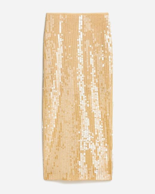J.Crew Natural Collection Layered Sequin Midi Skirt