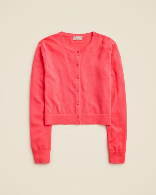 J.Crew Red Featherweight Cashmere Cardigan