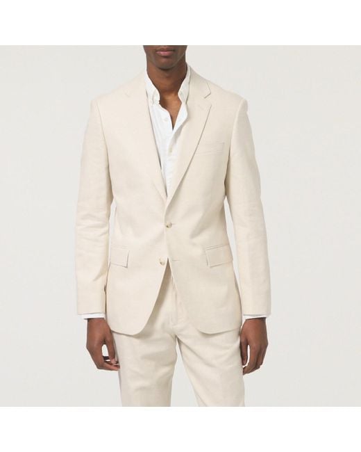 J.Crew Ludlow Slim-fit Suit Pant In Stretch Cotton-linen in Natural for Men  | Lyst