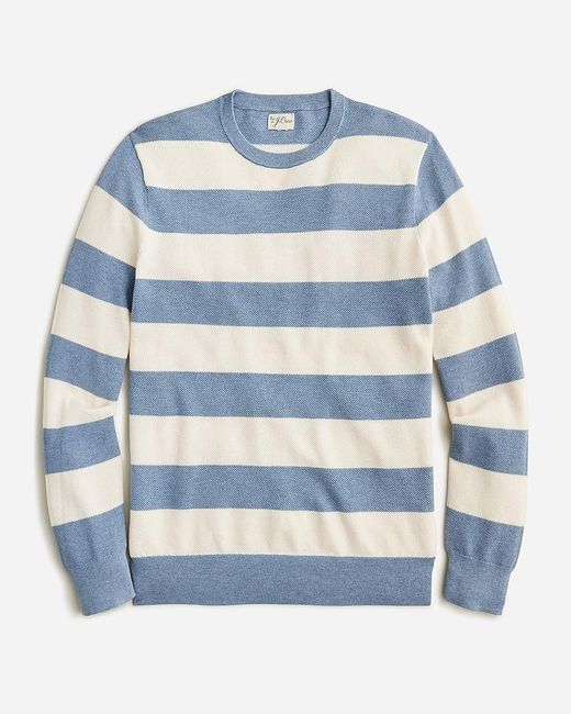 J.Crew Blue Cotton Piqué-Stitch Sweater for men