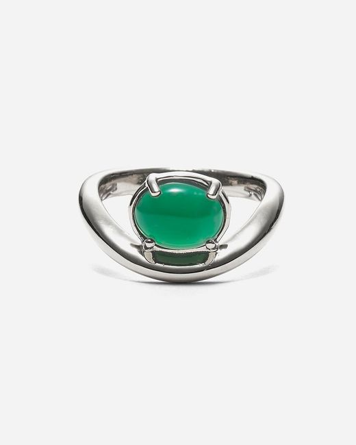 J.Crew Green Lady Curve Ring With Onyx