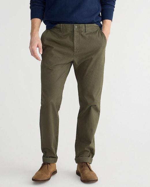J.Crew Green Stretch Chino Pant In 770 Straight Fit for men
