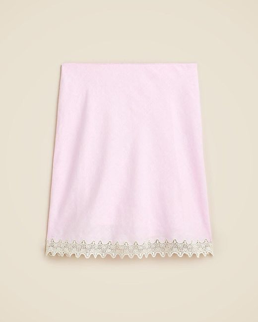 J.Crew Pink Tall Gwen Lace-Trim Slip Skirt