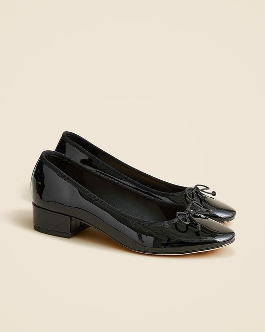 J.Crew Patent Leather Ballet Pumps in Black Lyst