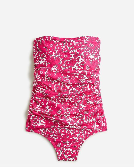 J.Crew Pink Long-Torso Ruched One-Piece Swimsuit